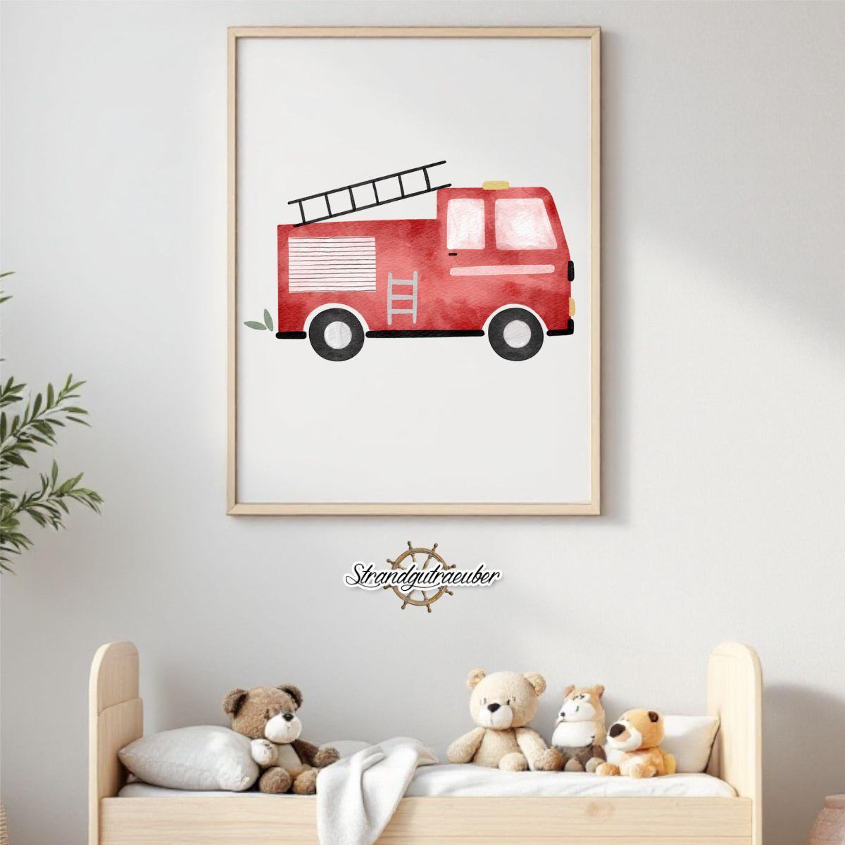 Buegelbild Feuerwehr Leiterwagen Buegelbild Feuerwehr Leiterwagen